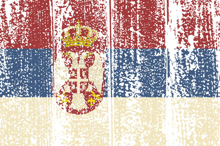 Serbian grunge flag. Vector illustration. Grunge effect can be cleaned easilyのイラスト素材