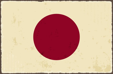 Japanese grunge flag  Vector illustrationのイラスト素材