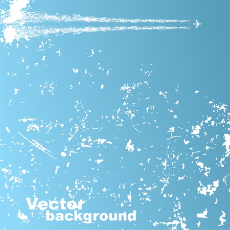 Background with plane and clouds  Vectorのイラスト素材