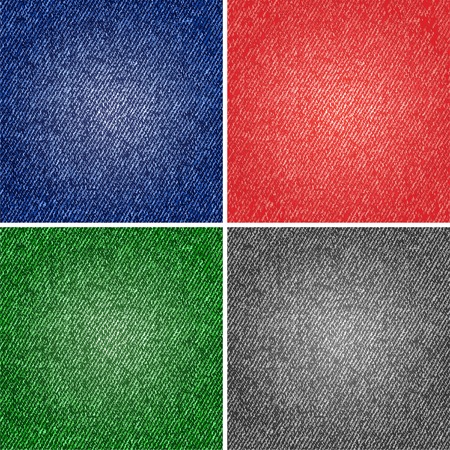 Four different versions jeans texture. Vectorのイラスト素材