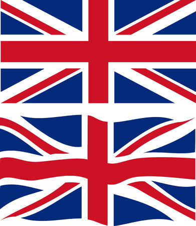 Flat and waving British Flag. Vectorのイラスト素材