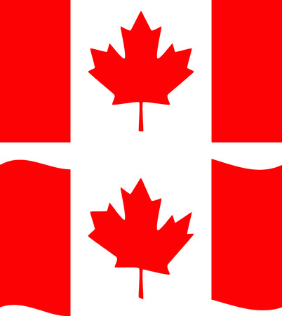Flat and waving Canada Flag. Vectorのイラスト素材