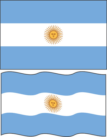 Flat and waving Argentine Flag. のイラスト素材
