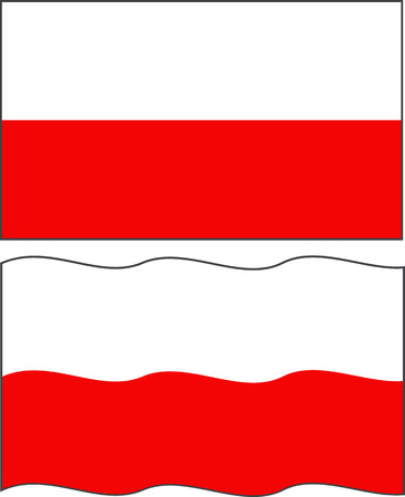 Flat and waving Polish Flag. のイラスト素材