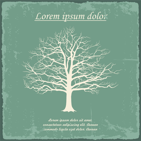 Old bare tree on vintage paper. のイラスト素材
