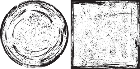 Grunge round and square frames texture. Vectorのイラスト素材