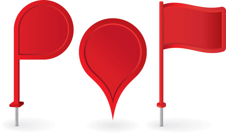 Set of red map pointers pin iconsのイラスト素材