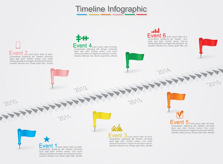 Timeline infographics with icons. Vectorのイラスト素材