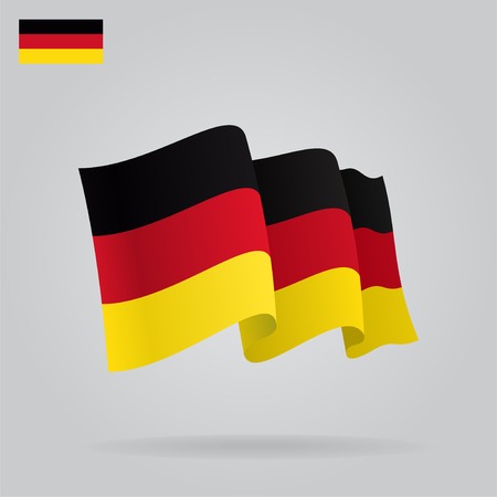 Flat and waving German Flag. Vectorのイラスト素材