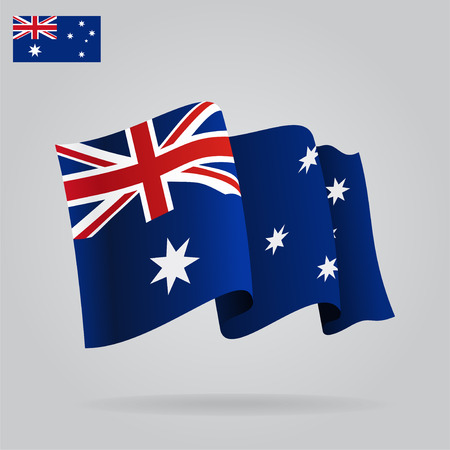 Flat and waving Australian Flag. のイラスト素材