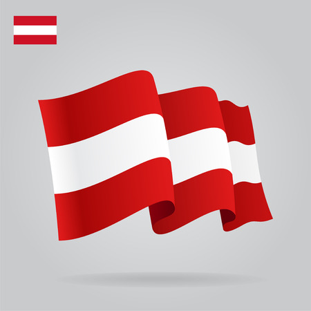 Flat and waving Austrian Flag. Vectorのイラスト素材