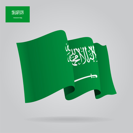 Flat and waving Saudi Arabia Flag. Vectorのイラスト素材