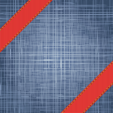 Denim texture with label ribbon. Vectorのイラスト素材