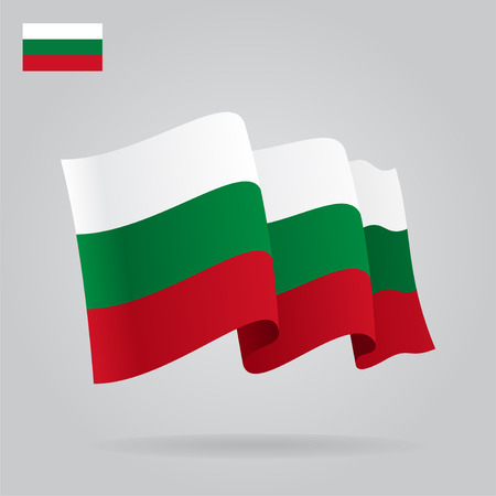 Flat and waving Bulgarian Flag. Vectorのイラスト素材