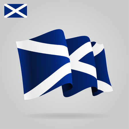 Flat and waving Scottish Flag. Vectorのイラスト素材