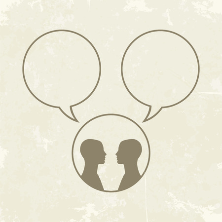 People icons with dialog speech bubbles. Vectorのイラスト素材