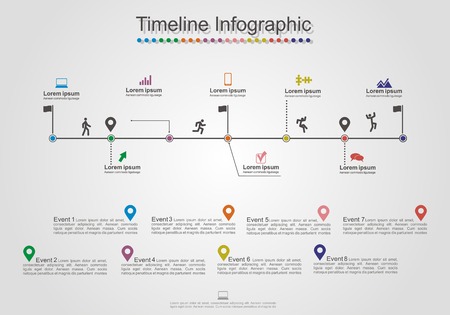 Infographics timeline element layout. Vectorのイラスト素材