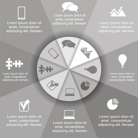 Circle infographic timeline element layout. Vectorのイラスト素材