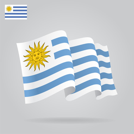 Flat and waving Uruguayan Flag. Vectorのイラスト素材