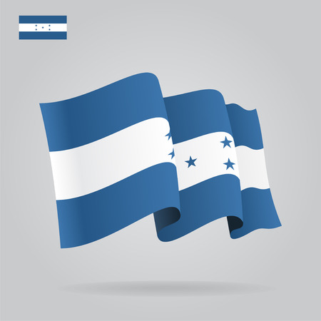 Flat and waving Honduras Flag. Vectorのイラスト素材