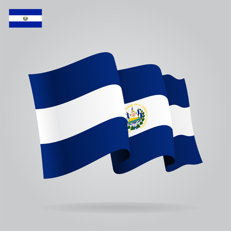Flat and waving Salvador Flag. Vectorのイラスト素材