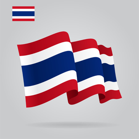 Flat and waving Thai Flag. Vectorのイラスト素材