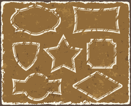 Set of retro style grunge frames. Vectorのイラスト素材