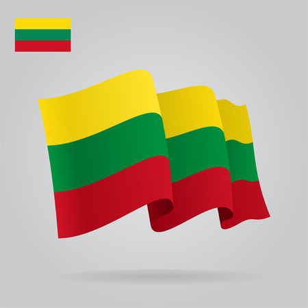 Background with waving Lithuanian Flag. Vectorのイラスト素材