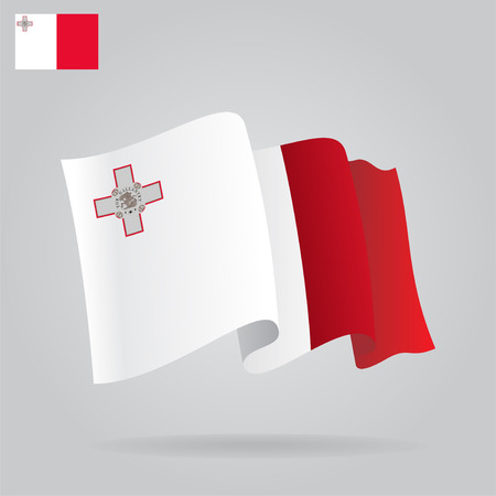 Background with waving Malta Flag. Vectorのイラスト素材