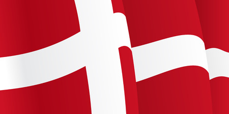 Background with waving Danish Flag. Vectorのイラスト素材