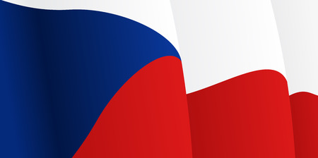 Background with waving Czech Flag. Vectorのイラスト素材