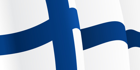 Background with waving Finnish Flag. Vectorのイラスト素材