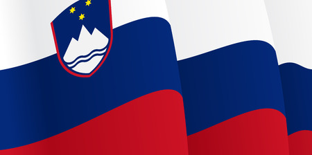 Background with waving Slovenian Flag. Vectorのイラスト素材