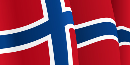 Background with waving Norwegian Flag. Vectorのイラスト素材