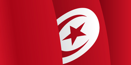 Background with waving Tunisia Flag. Vectorのイラスト素材