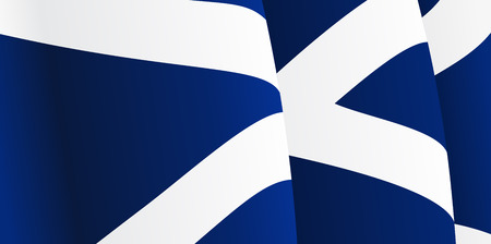 Background with waving Scottish Flag. Vectorのイラスト素材