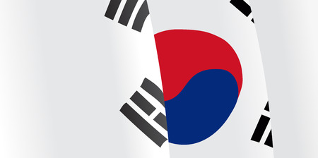 Background with waving South Korea Flag. Vectorのイラスト素材