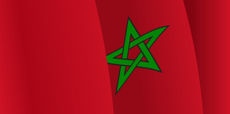 Background with waving Moroccan Flag. Vectorのイラスト素材
