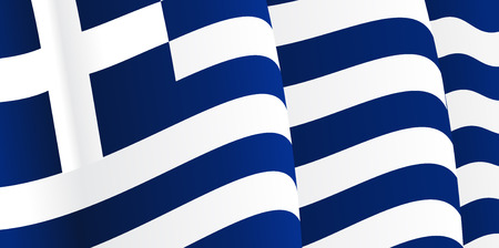 Background with waving Greek Flag. Vectorのイラスト素材