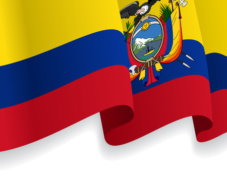 Background with waving Ecuadorian Flag. Vectorのイラスト素材