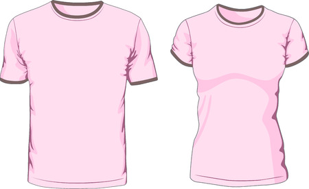 Male and female t-shirts. Vector illustrationのイラスト素材