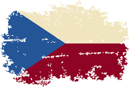 Czech grunge flag. Vector illustration. Grunge effect can be cleaned easily.のイラスト素材