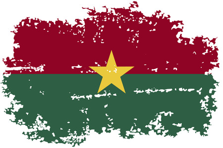 Burkina Faso grunge flag. Vector illustration.のイラスト素材