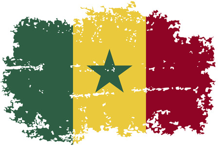Senegalese grunge flag. Vector illustration.のイラスト素材
