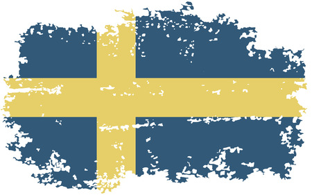 Swedish grunge flag. Vector illustration.のイラスト素材