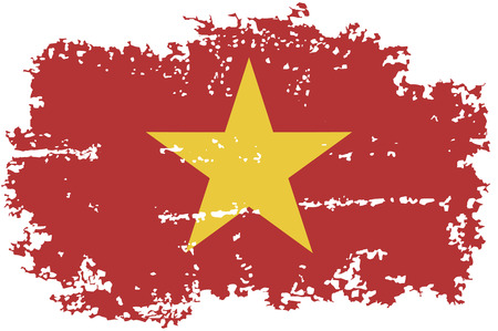 Vietnamese grunge flag. Vector illustration.のイラスト素材