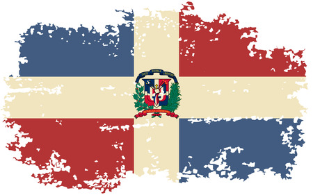 Dominican Republic grunge flag. Vector illustration.のイラスト素材