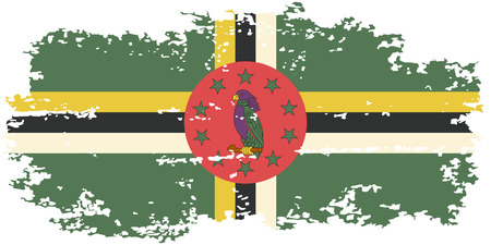 Dominica grunge flag. Vector illustration.のイラスト素材
