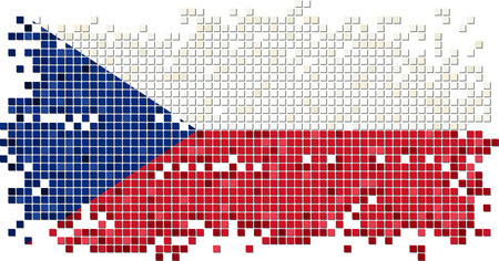 Czech grunge tile flag. Vector illustrationのイラスト素材