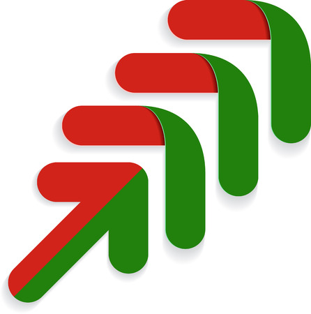 Arrows in the form of paper stickers. Vector illustrationのイラスト素材